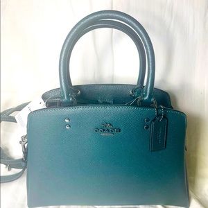 Coach “Lillie” Carryall Forest Leather Crossbody/ Satchel NWT